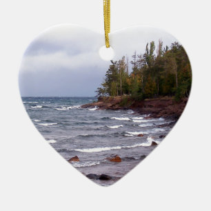 Waves of Lake Superior Ceramic Ornament