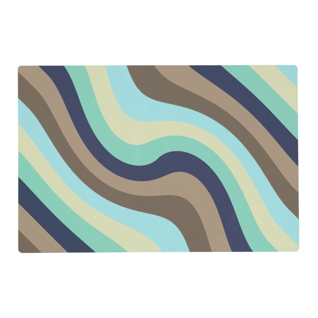 Waves of life mid-century modern smooth pastel  placemat (Front)