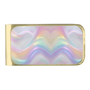 Waves of Light Gold Finish Money Clip