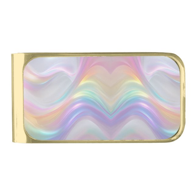 Waves of Light Gold Finish Money Clip (Front)