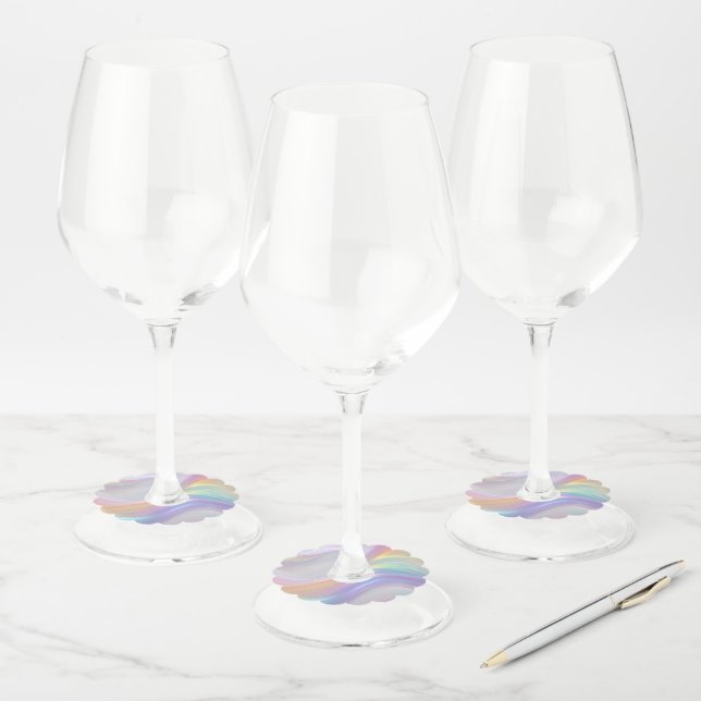 Waves of Light Wine Glass Tag (Set)