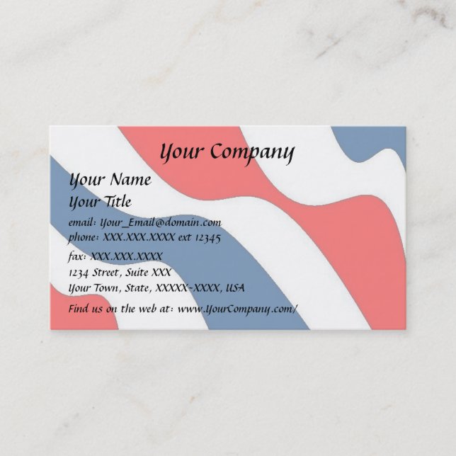 Waves of Patriotism - business card template (Front)