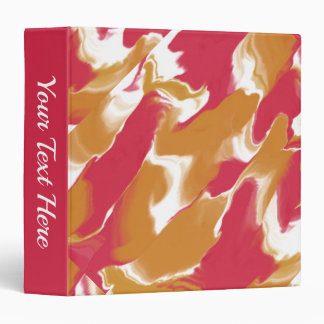 Waves of Peach and Red Personalized Binder