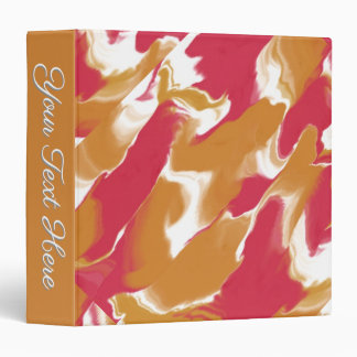 Waves of Peach and Red Personalized Binder