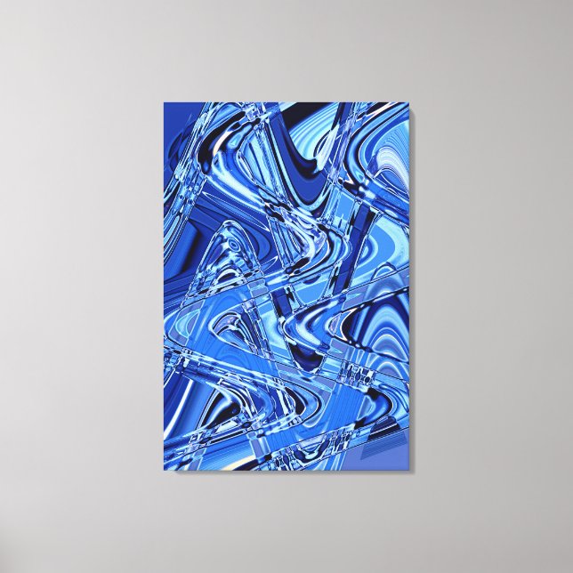 waves of roads in blue canvas print (Front)
