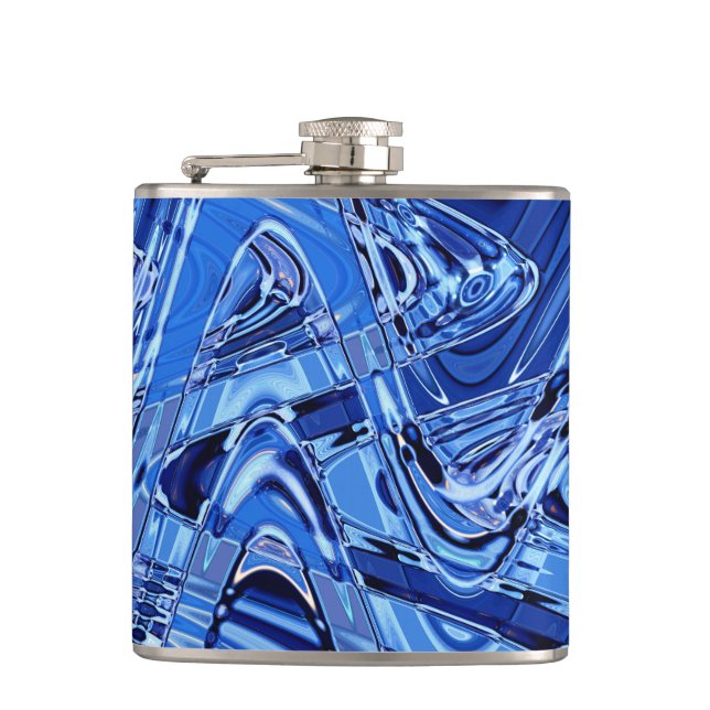 waves of roads in blue flask (Front)