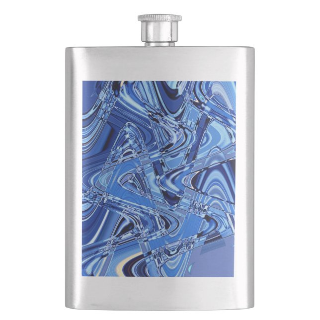 waves of roads in blue flask (Front)