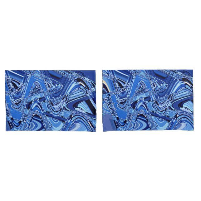 waves of roads in blue pillow case (Front-Set)