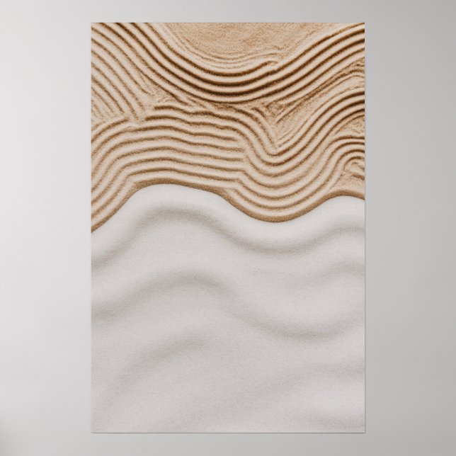Waves of Serenity – Minimalist Sand Pattern Poster (Front)