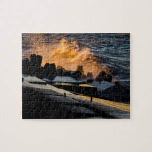 Waves of Sunset Gold Jigsaw Puzzle