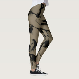 Waves of Tan and Brown Design Leggings