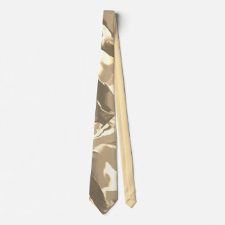 Waves of Tan and Brown Design Neck Tie