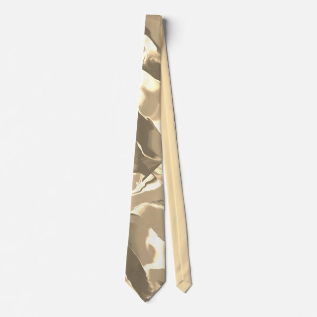 Waves of Tan and Brown Design Neck Tie (Front)