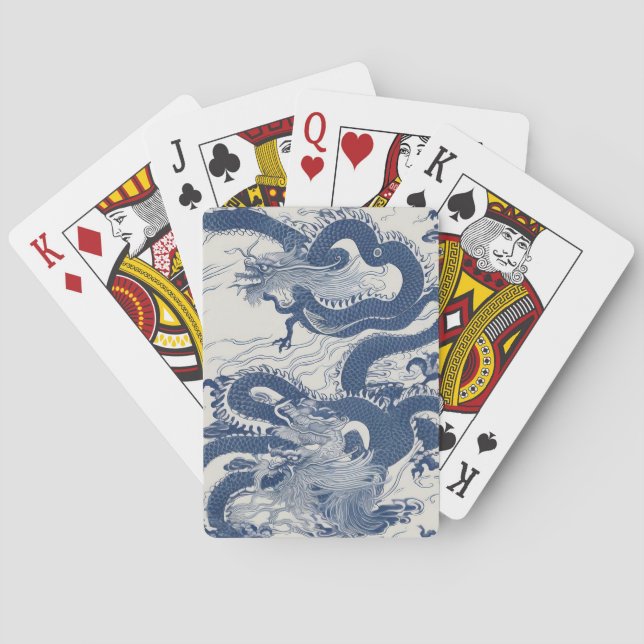 Waves of the dragon  poker cards (Back)