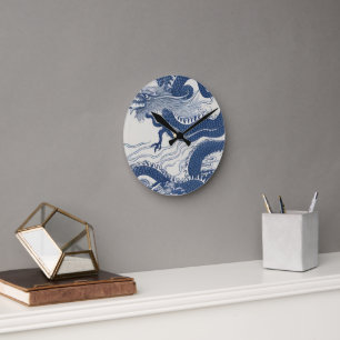 Waves of the dragon round clock