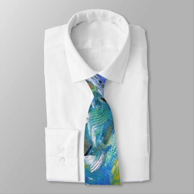 Waves of the Sea Neck Tie (Tied)