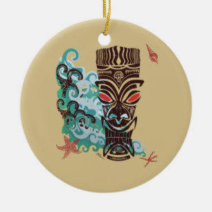 Waves of TIki Ceramic Ornament