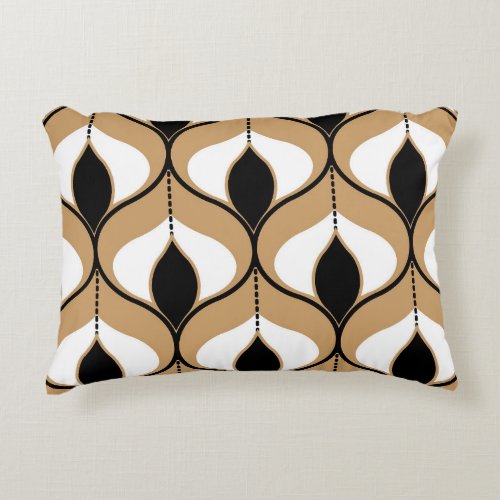 Waves of Time Vintage Geometric Accent Pillow