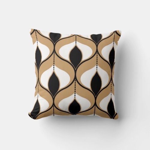 Waves of Time Vintage Geometric Throw Pillow