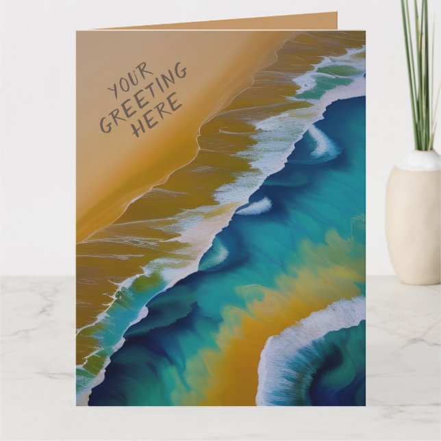 Waves on a Sandy beach all occasion Card (Front)