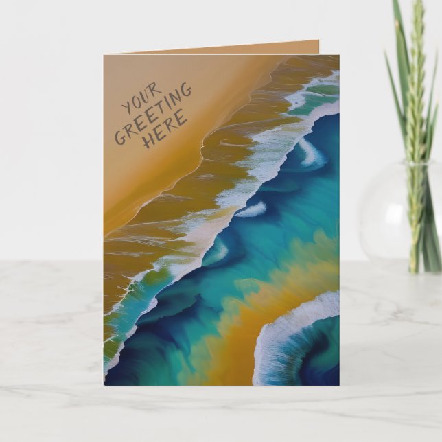 Waves on a Sandy beach all occasion Card (Front)