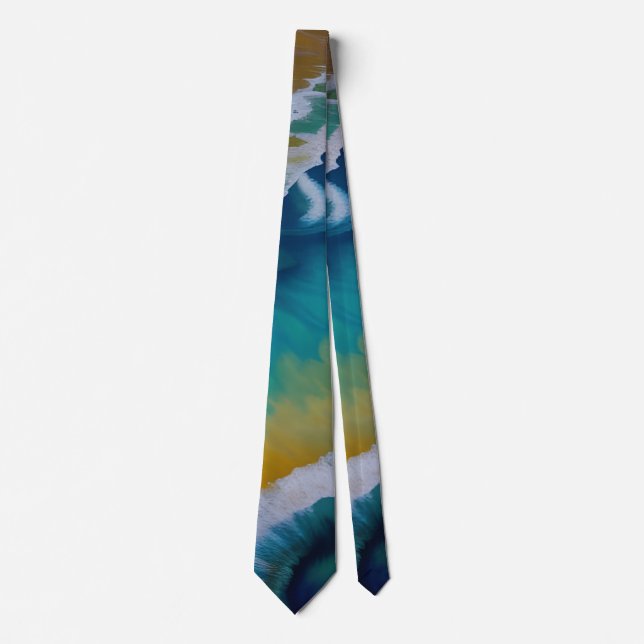 Waves on a Sandy beach  Neck Tie (Front)