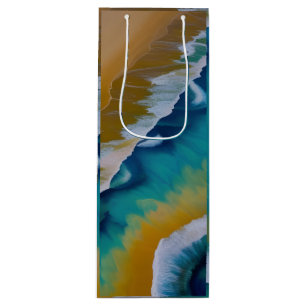 Waves on a Sandy beach  Wine Gift Bag