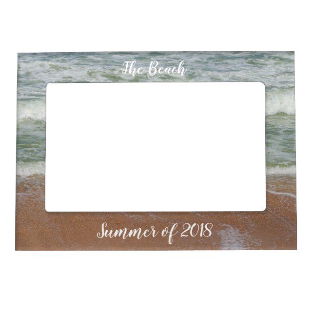 Waves On Beach Customizable Vacation Magnetic Frame (Front)