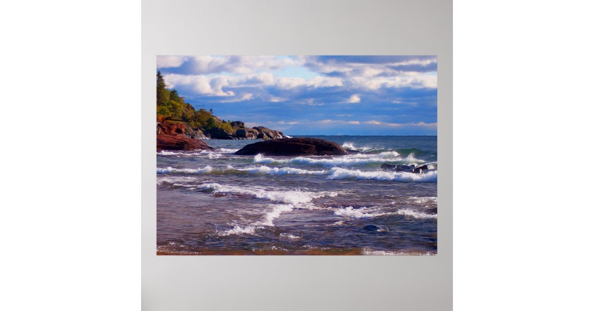 Waves On Lake Superior Poster Zazzle