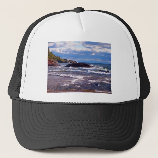Waves On Lake Superior Trucker Hat (Front)