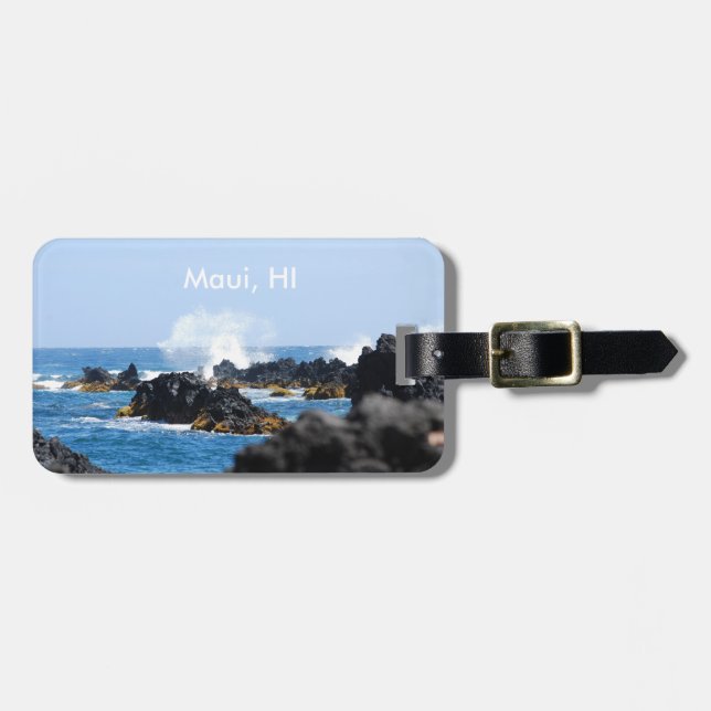 Waves on Maui Coast Luggage Tag (Front Horizontal)