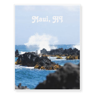 Waves on Maui Coast Temporary Tattoos