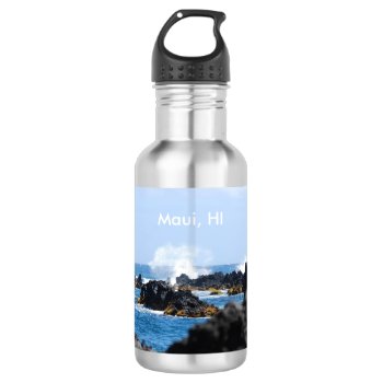 Waves On Maui Coast Water Bottle by GoingPlaces at Zazzle