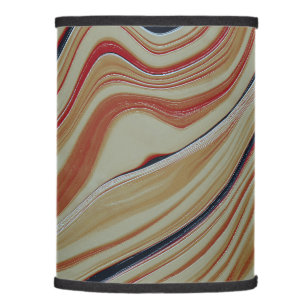 Waves on mixed base in greyish ocher orange brown lamp shade