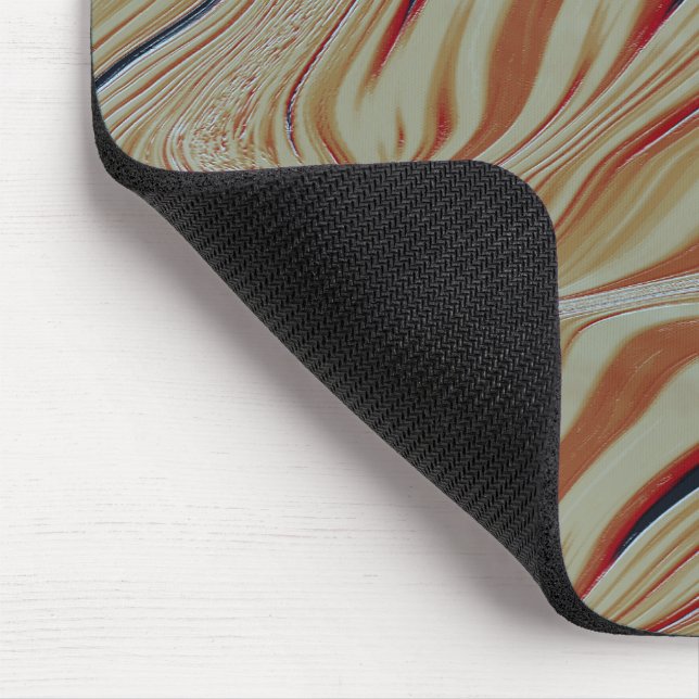 Waves on mixed base in greyish ocher orange brown  mouse pad (Corner)