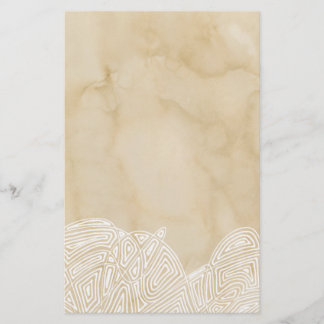 Waves on Parchment Stationery