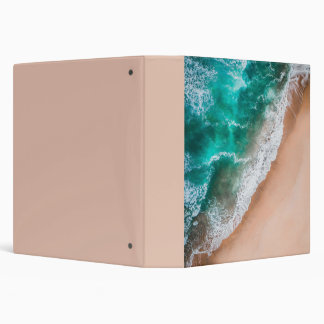 Waves on Sandy Beach 3 Ring Binder