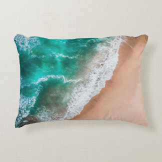Waves on Sandy Beach Accent Pillow