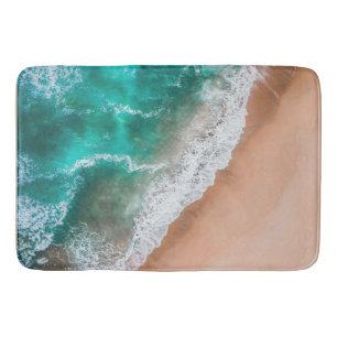 Waves on Sandy Beach  Bath Mat