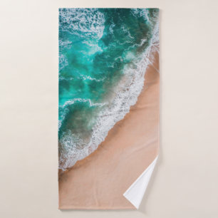 Waves on Sandy Beach Bath Towel Set
