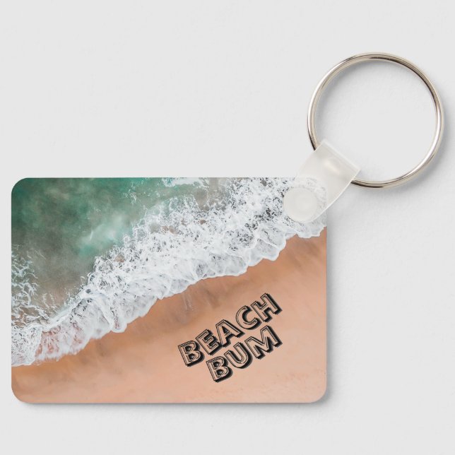 Waves on Sandy Beach Beach Bum Keychain (Front)
