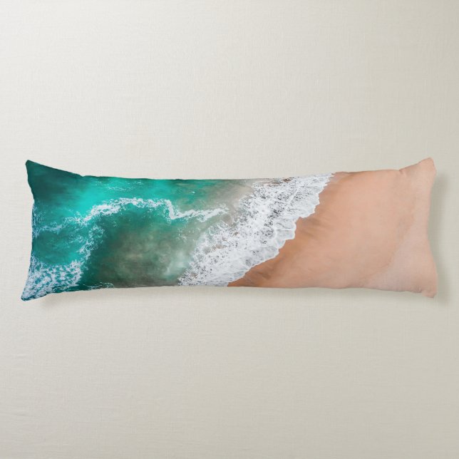 Waves on Sandy Beach  Body Pillow (Front)