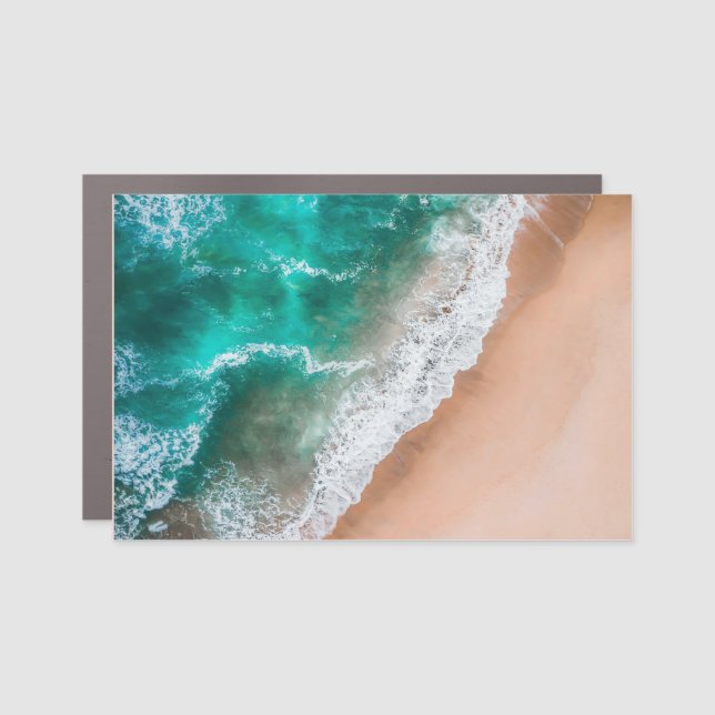 Waves on Sandy Beach  Car Magnet (Front)