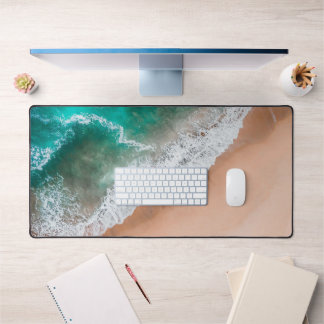 Waves on Sandy Beach  Desk Mat