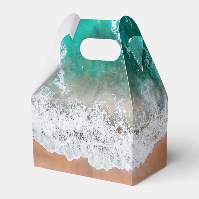 Waves on Sandy Beach  Favor Boxes (Front Side)