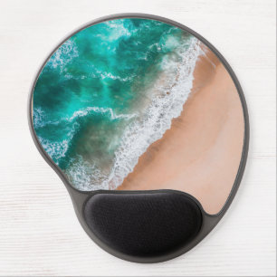 Waves on Sandy Beach Gel Mouse Pad