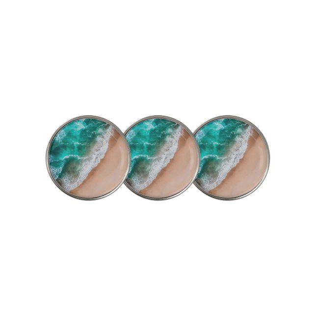 Waves on Sandy Beach  Golf Ball Marker (3 Up)