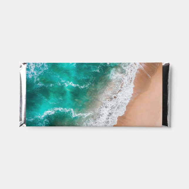 Waves on Sandy Beach  Hershey Bar Favors (Front)