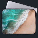 Waves on Sandy Beach  Laptop Sleeve<br><div class="desc">Pretty blue wave laps against sandy beach</div>