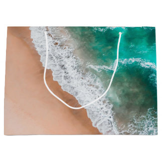 Waves on Sandy Beach  Large Gift Bag